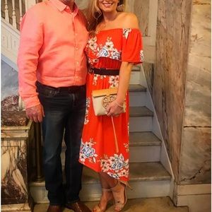 DuJour floral off shoulder dress, med